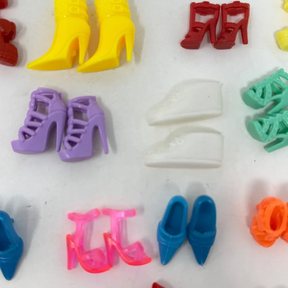 Unbranded Barbie Size Doll Shoes Lot 60 Pairs Heels Boots Sandals Multicolor Y2K